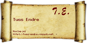 Tuss Endre névjegykártya
