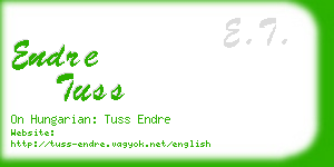 endre tuss business card
